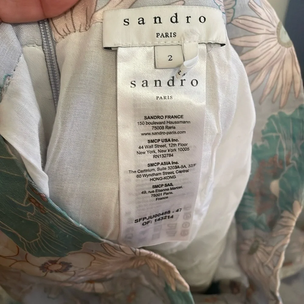 Sandro Cream and blue A-Line Maxi Skirt Resort Wear - Picture 5 of 14